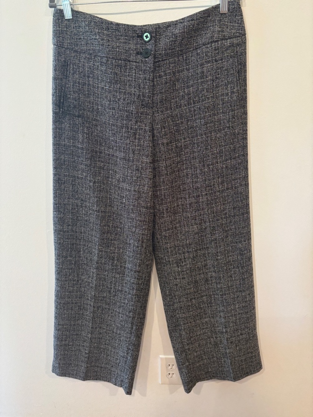 Fashion Bug Black/Gray Tweed Wide-Leg Dress Pants - women’s size 10